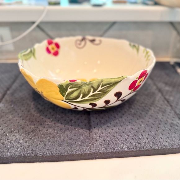 JARDINE Vida Eva Mendes for Espana Handpainted Ceramic 11” Serving Bowl - Picture 2 of 15